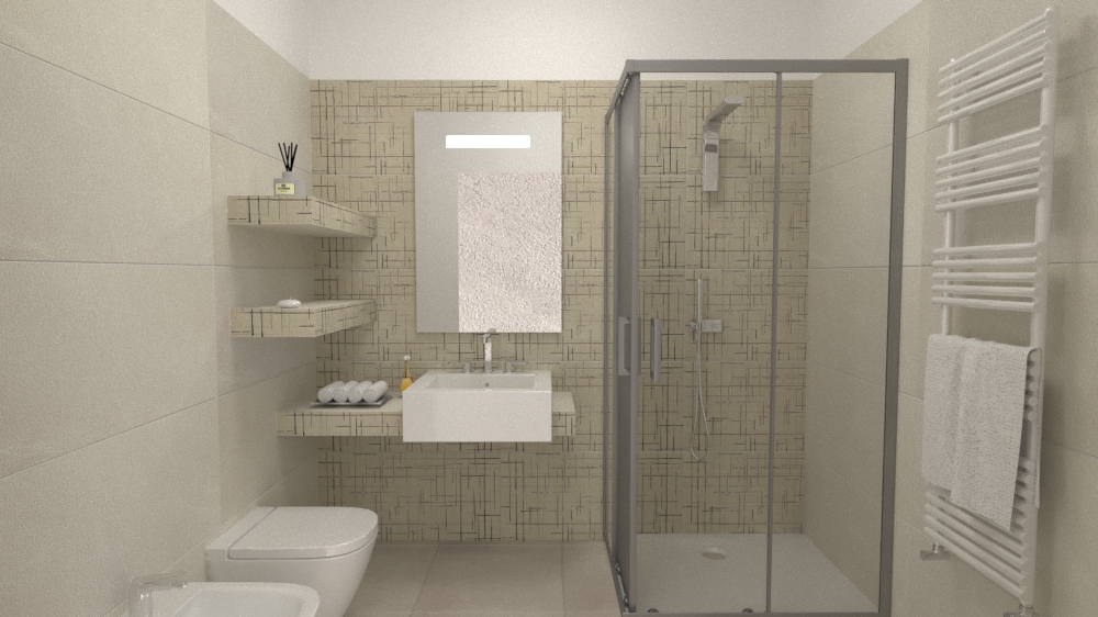 Bagno cieco beige e decoro