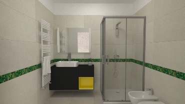 Bagno cieco bianco e verde