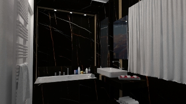 Bagno vasca nero con fascia