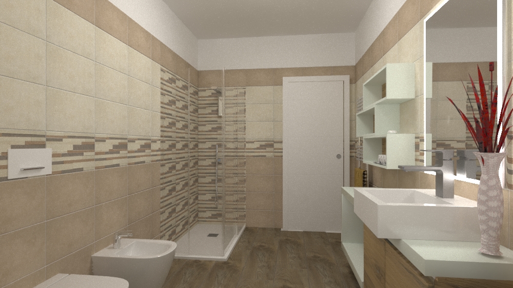 Bagno beige e nocciola