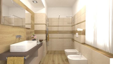 Bagno beige con listoni