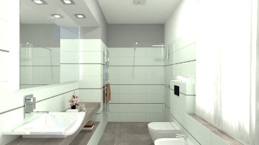 Bagno bianco con listelli