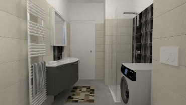 Bagno semplice bianco e nero