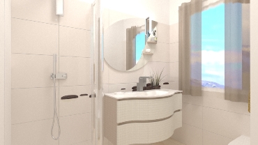 Bagno piccolo bianco e decoro