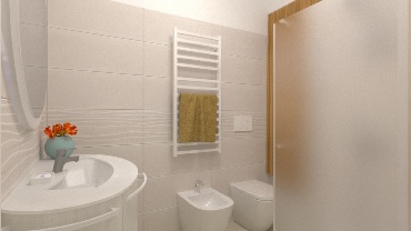 Bagno piccolo con fascia effetto onde